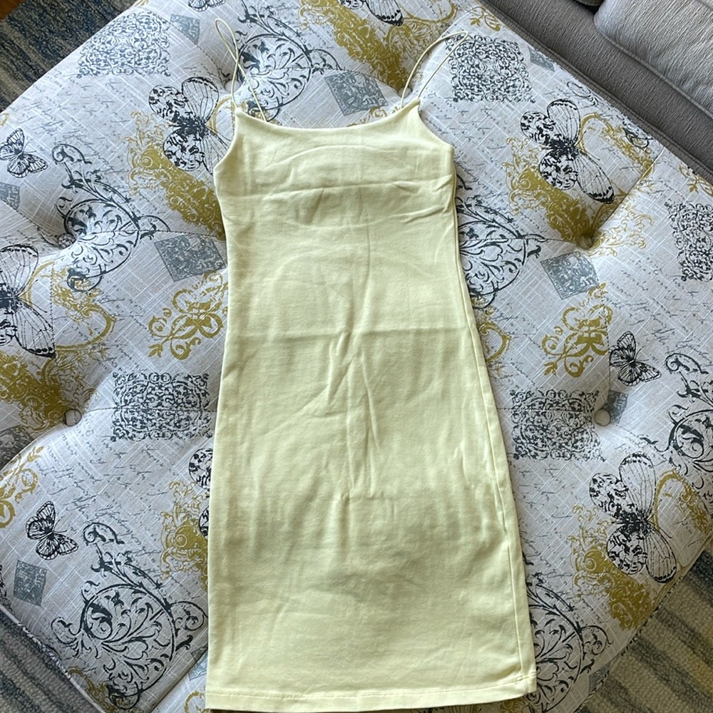Zara yellow spaghetti strap dress